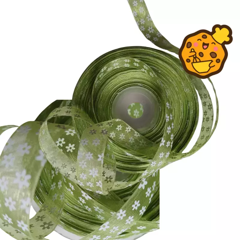 CINTA MARGARITA VERDE FLORAL