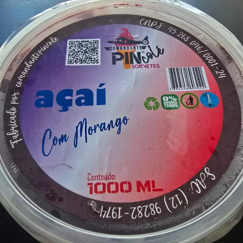 Açaí com Morango de 1 Litro