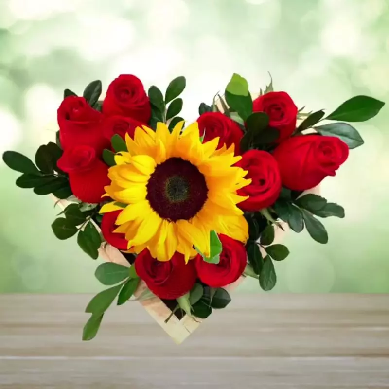 Corazón de rosas