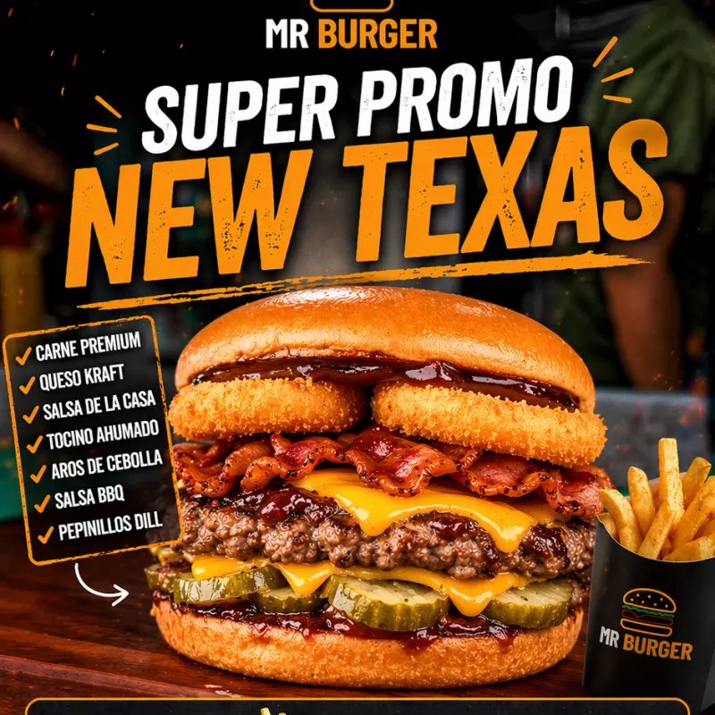 Promo 2 New Texas Simples + Papas