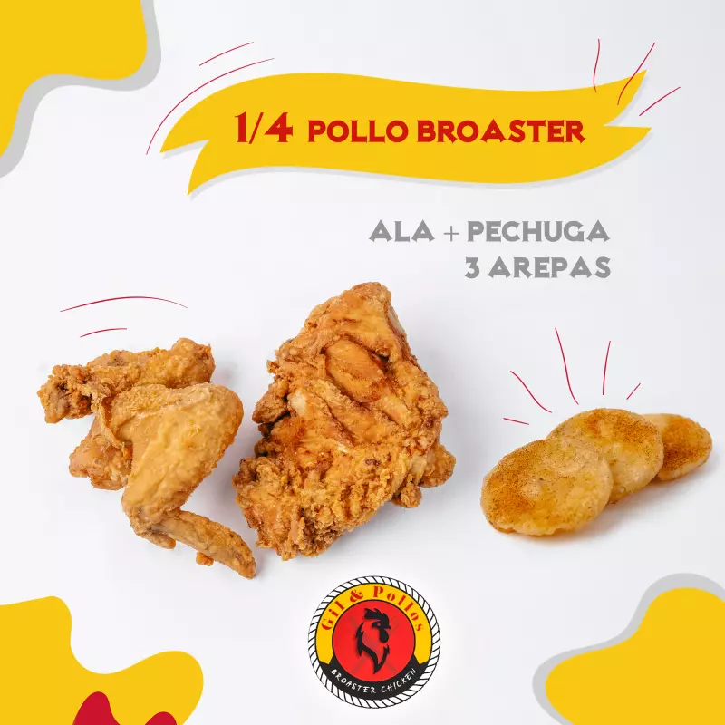1/4 de Pollo Apando(pechuga, ala)