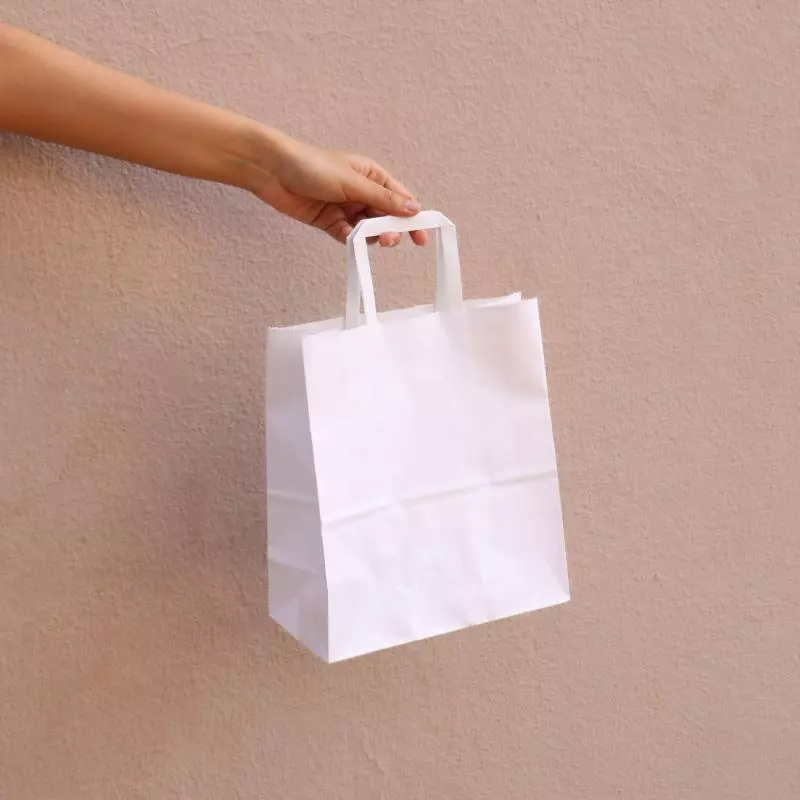 Bolsa Blanca con asa 25x22 ECOGREEN