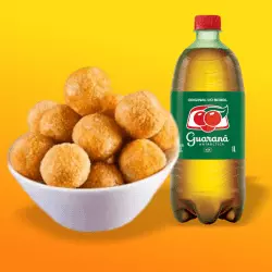 100 Bolinho De Queijo +1 Guaraná 1L