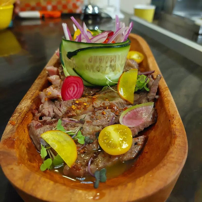 Aguachile de Rib eye  280 grs.