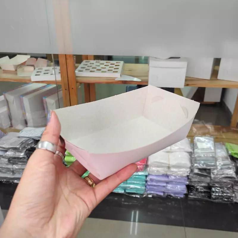 Bandeja Cartón Blanca Rectangular