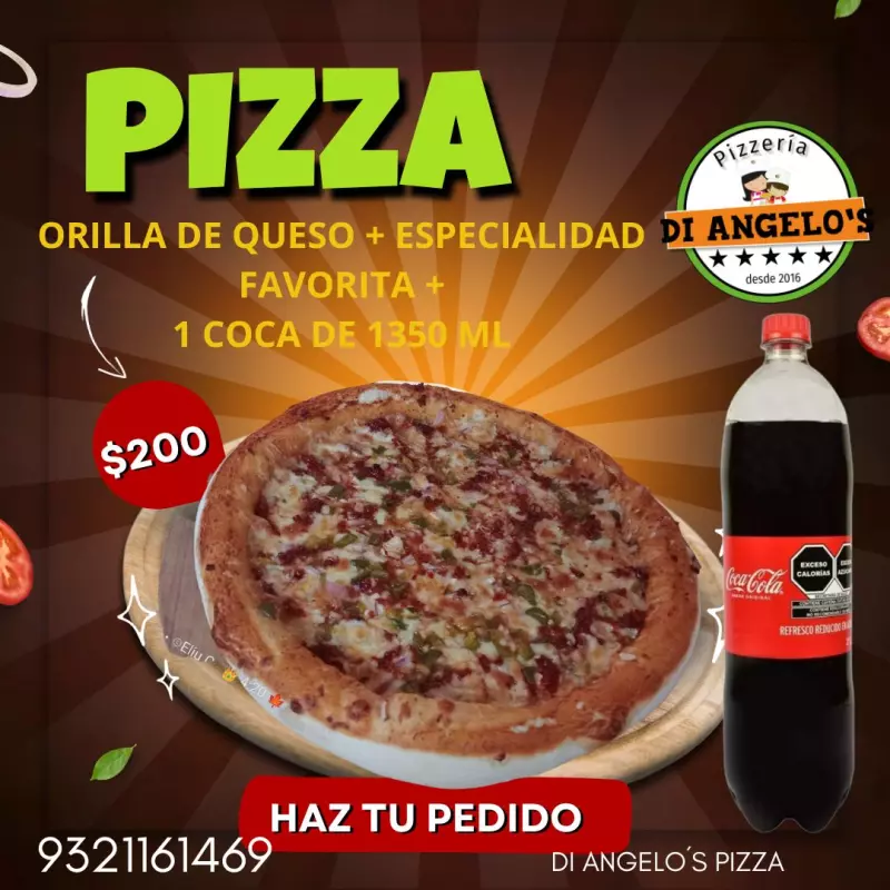 PIZZA CON ORILLA DE QUESO