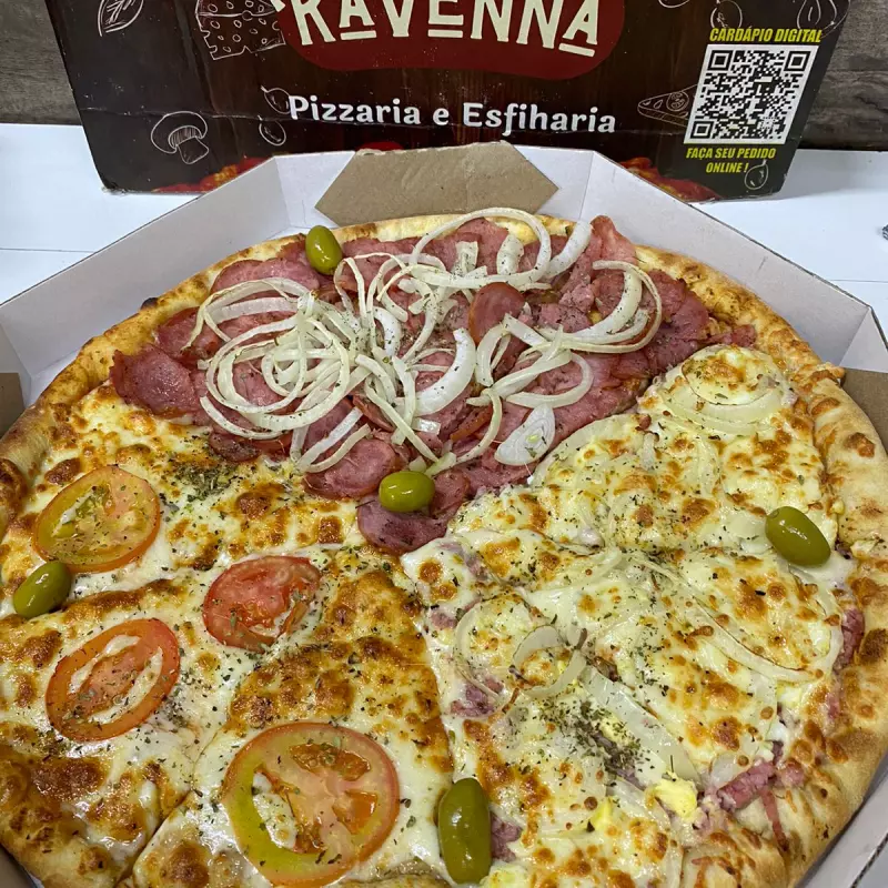 PIZZA 3 sabores(portu. Mussa. Calab)