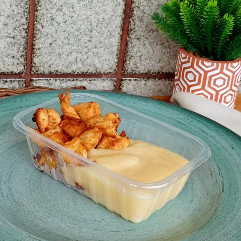 Mounjaro frango em cubo purê aipim