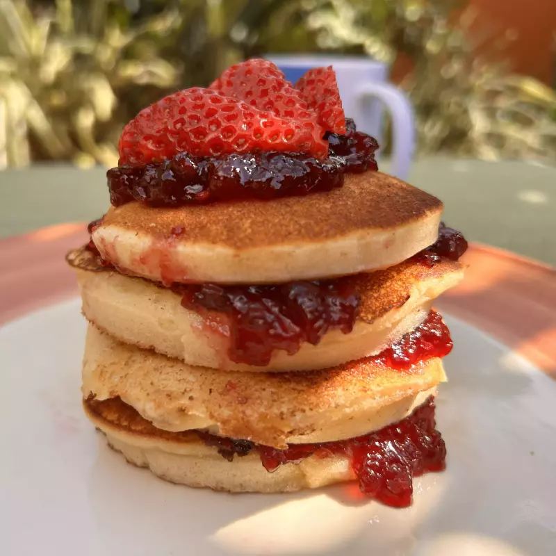 Panquecas americana frutas vermelhas