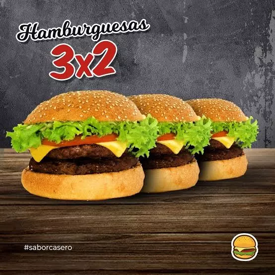 MIERCOLES HAMBURGUESAS 3X2