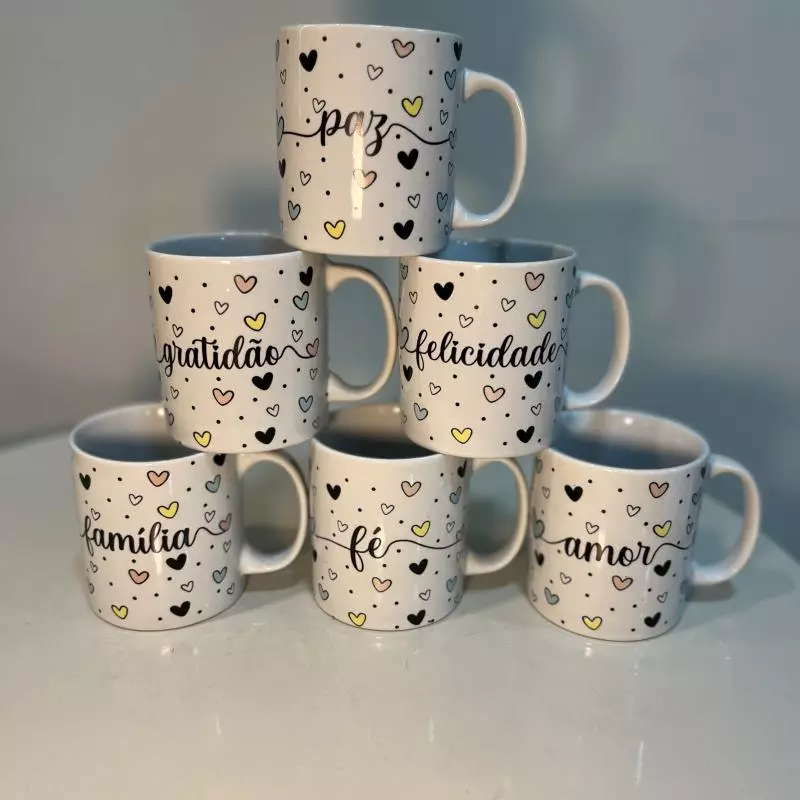 Caneca faixa FRASES CORAÇÃ COD:45669