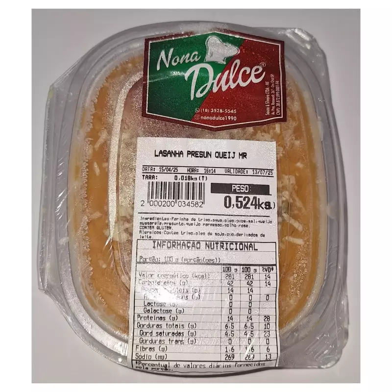 Lasanha 500g Presunto Queijo M.Rosê