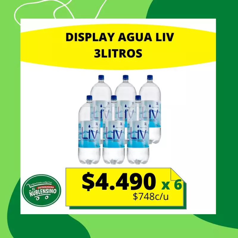 Display agua liv 3litros