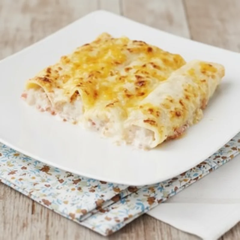 Canelones de jamon y queso.