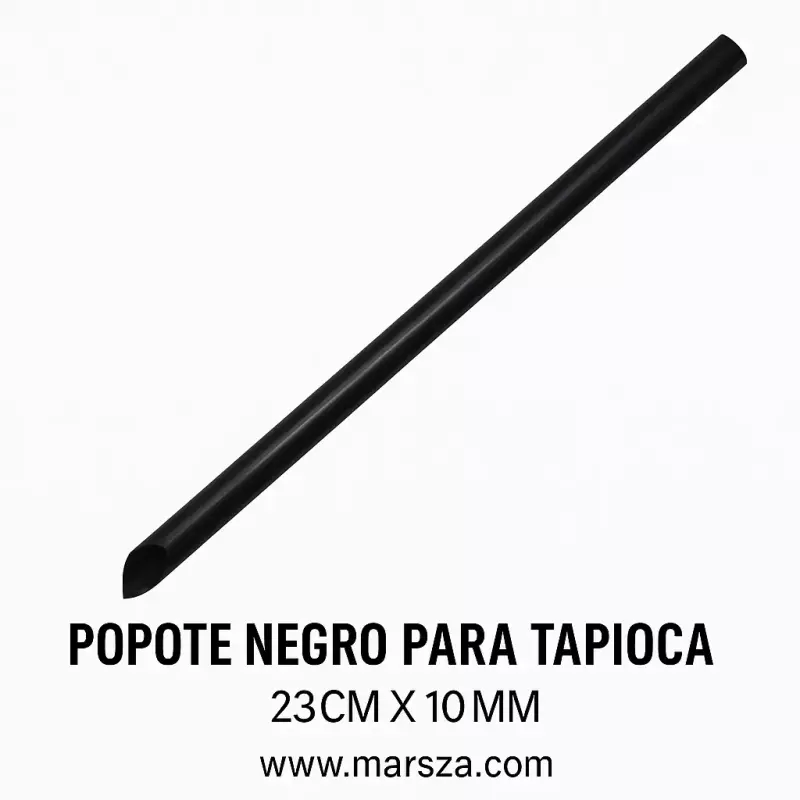 Popote negro tapioca - 23cm x 10mm