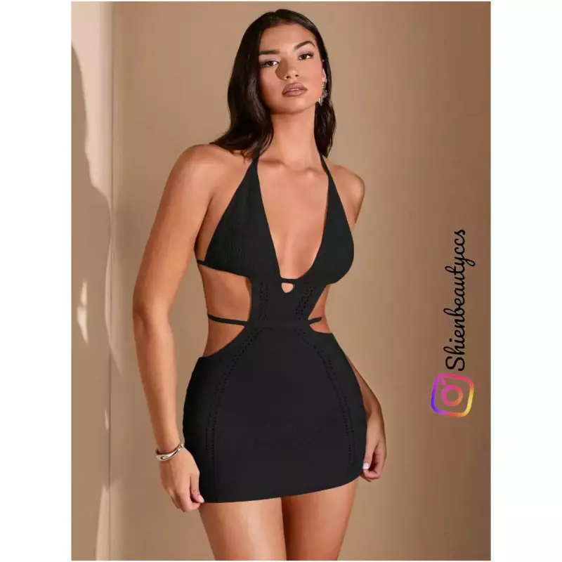 Vestido Tejido Color Negro