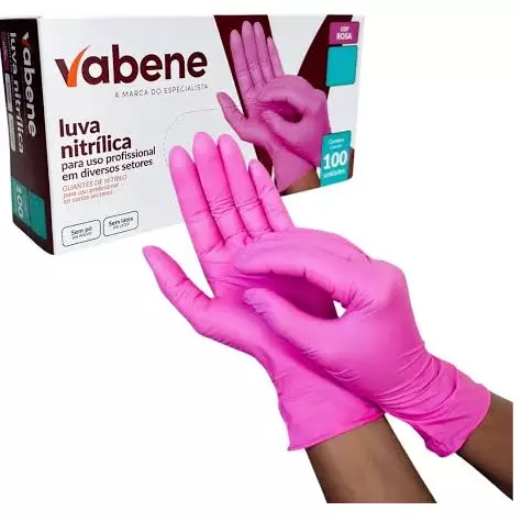 Cx Luva Nitrilica P C/100 Vaben Rosa