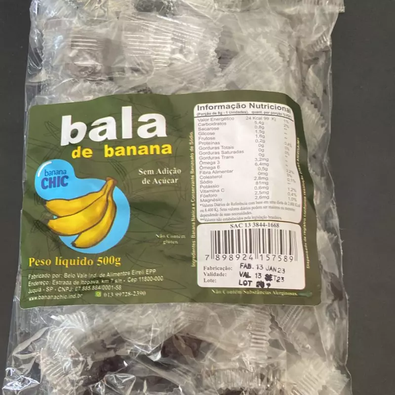 BALA DE BANANA DIET 500G