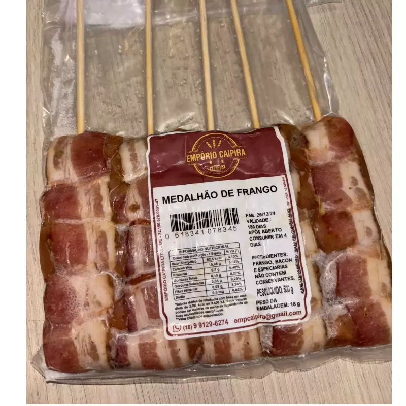 MEDALHÃO DE FRANGO COM BACON