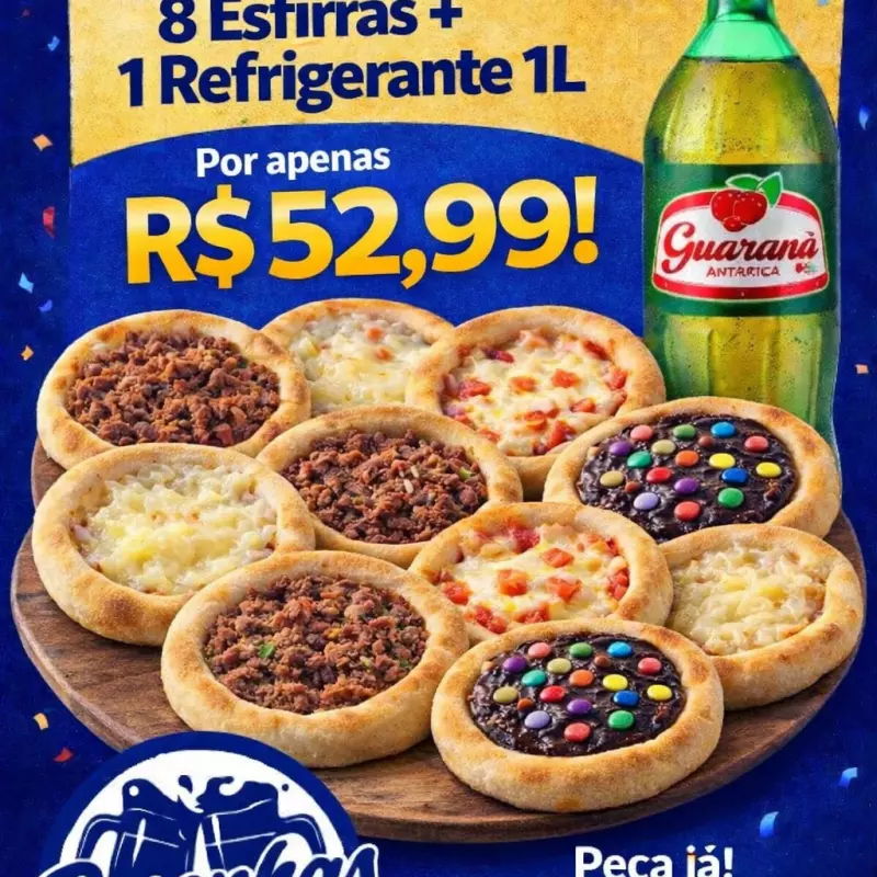 8 ESFIHAS + REFRI 1LT