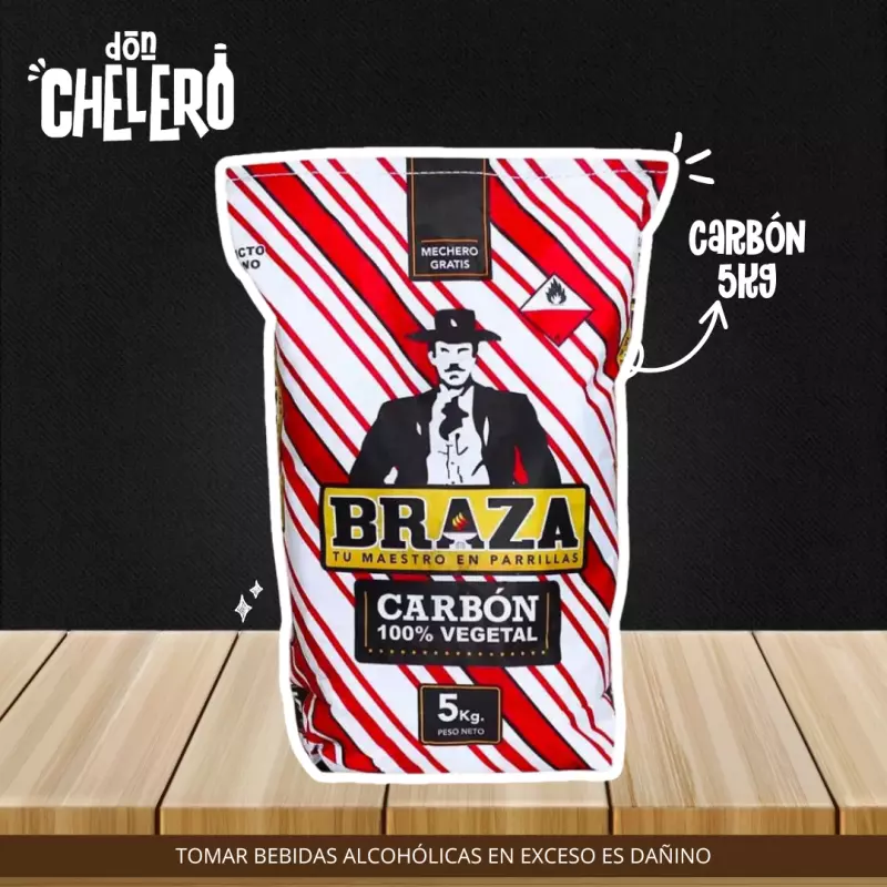 CARBON BRAZA EMBOLSADO C/ASA X 5 KG.