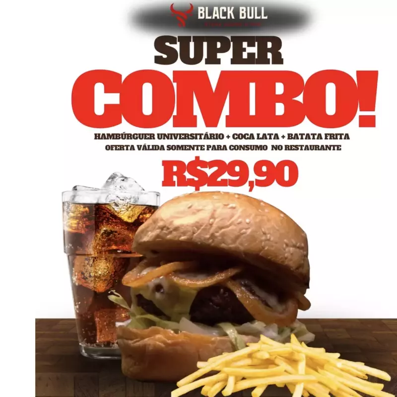 Combo Hamburguer Black Universitári