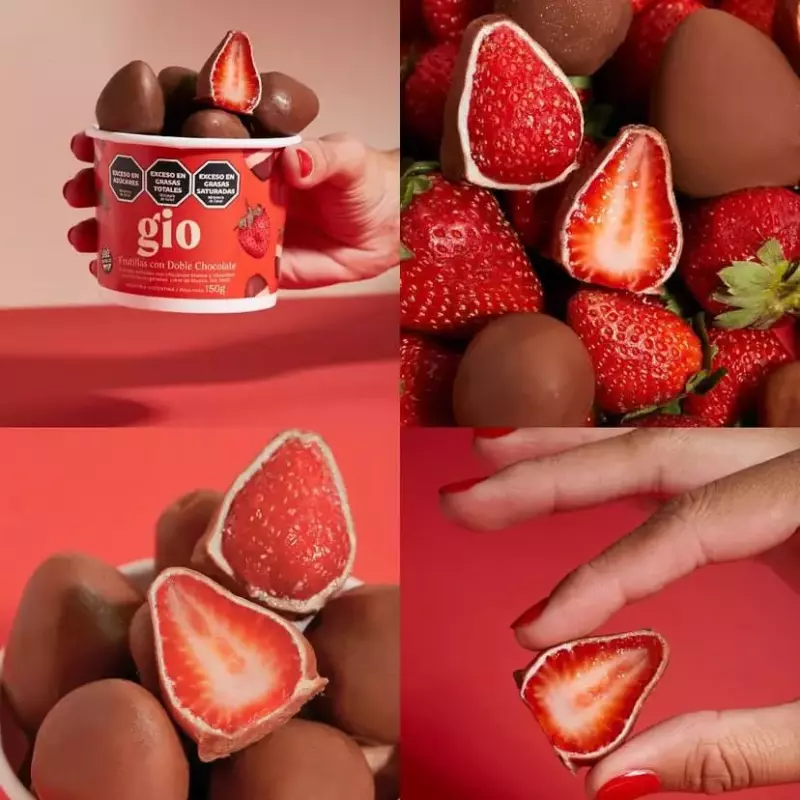 Frutilla con doble chocolate