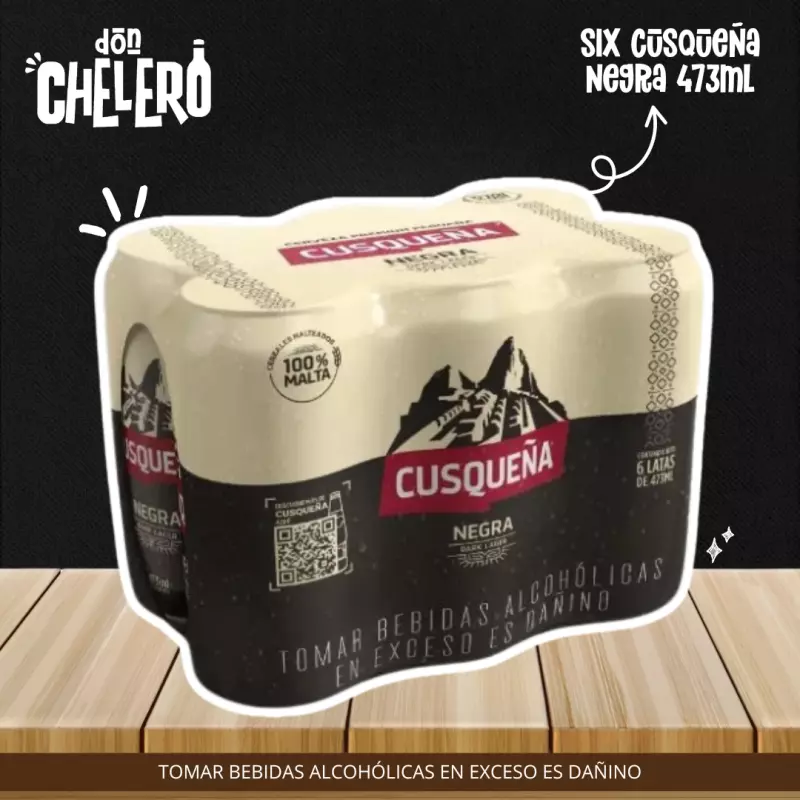 SIX CUSQUEÑA NEGRA 473 ML. LATA