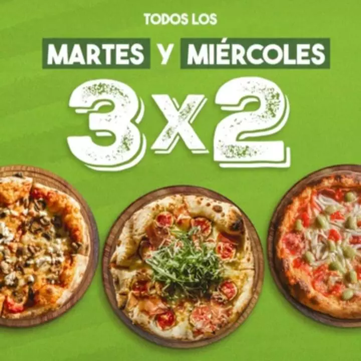 Pizzas 3 x 2 - Solo Martes y Mierc
