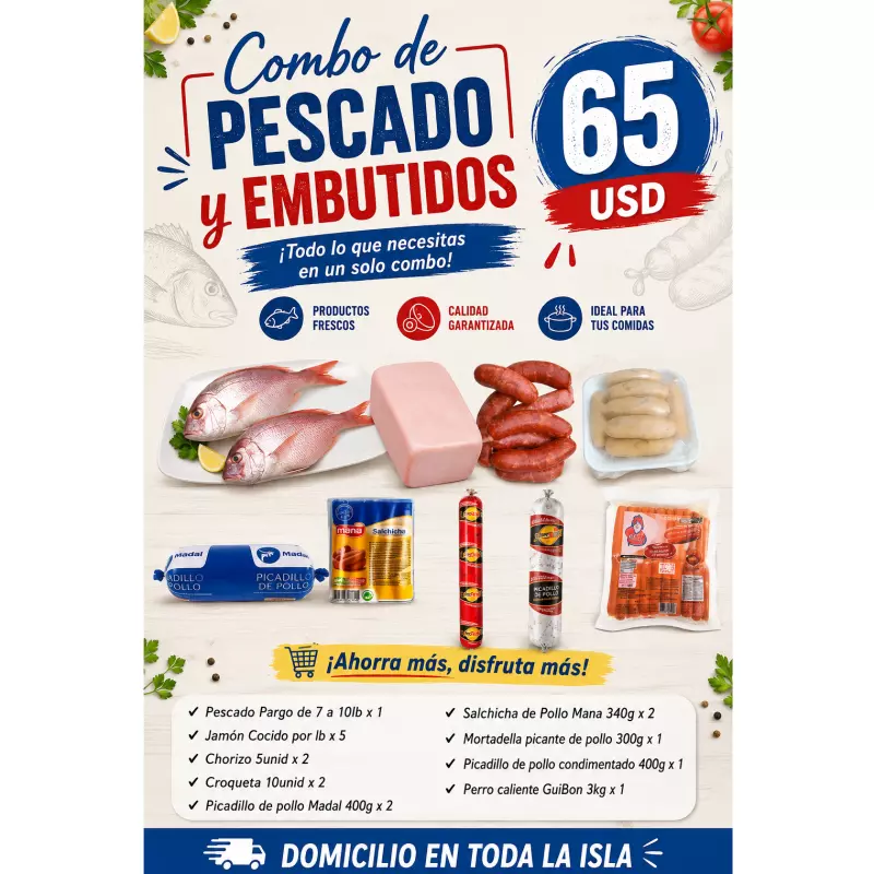 Combo de pescado y embutidos