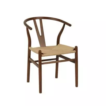 Silla Wishbone madera maciza barniza
