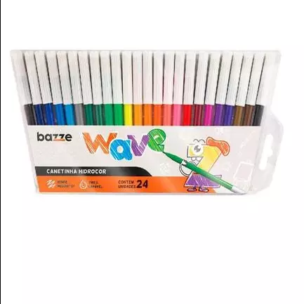 Caneta Hidrocor Wave -Bazze 24 cores