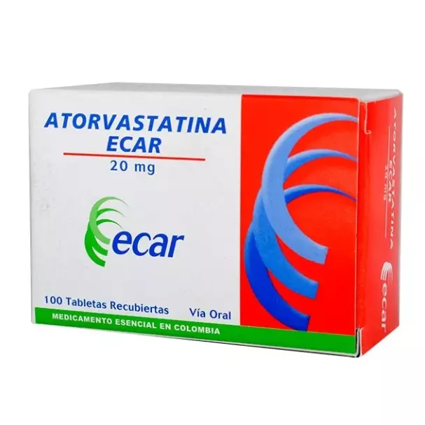 Atorvastatina 20mg Caja 100 tabletas