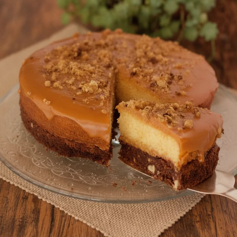 Torta entera de yogurt y brownie