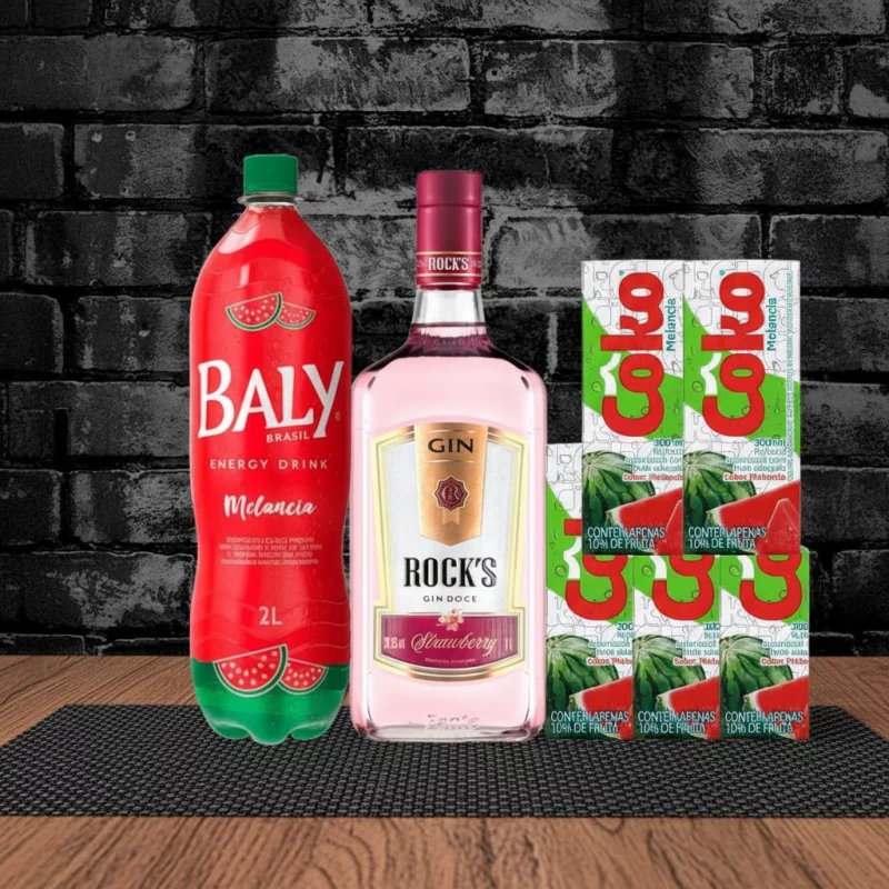 COMBO GIN ROCKS MORANGO COM BALY