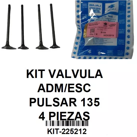 KIT VALVULA ADM/ESC PULSAR 135 4 P