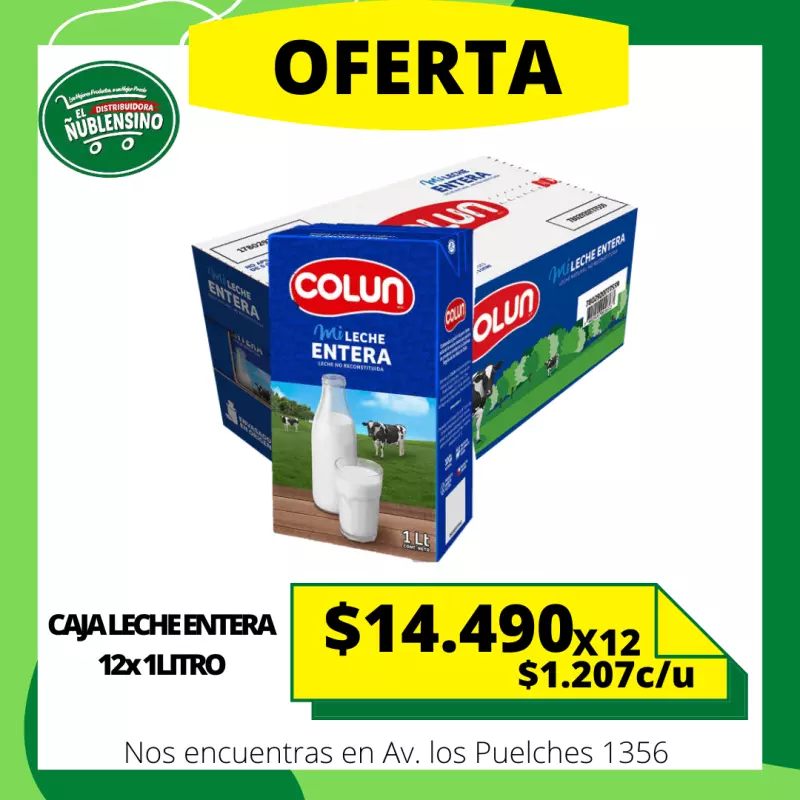 Caja leche entera Colun