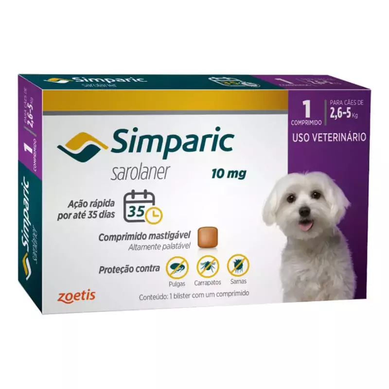 SIMPARIC CÃES 2,6 A 5 KG UN (371)