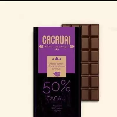 Barra de chocolate 50% cacau 20g
