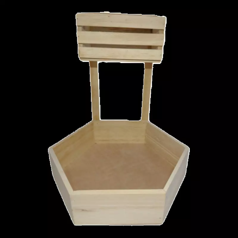 Caja Madera dos pisos exagonal
