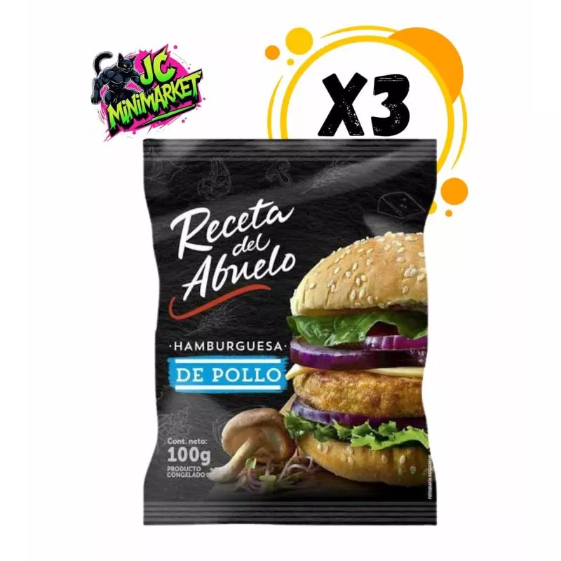 X3 UN HAMB. POLLO 100G R.ABUELO