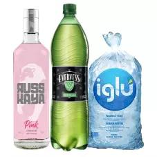 Combo Vodka Russkaya Pink 750ml