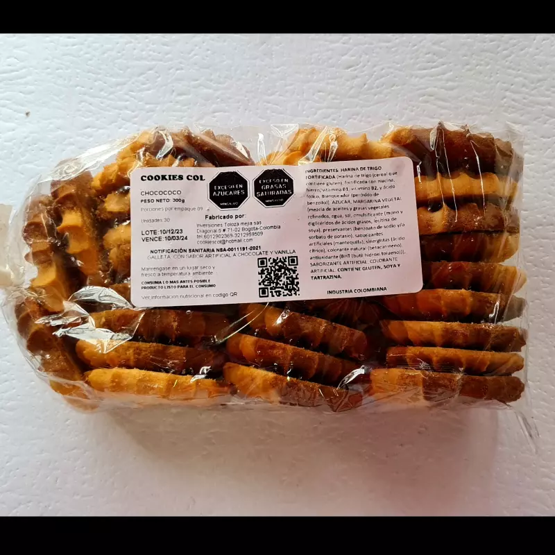 BOLSA GALLETA POLVOROSA CON CHOCOLATE