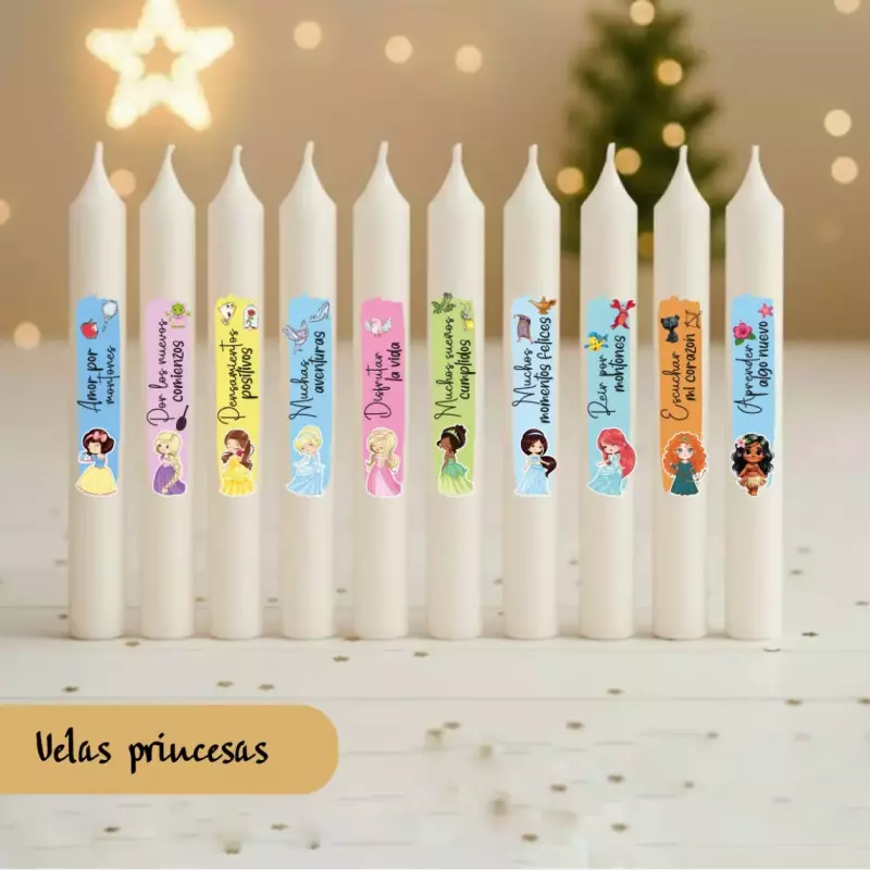 Vela 15cm paq x10 princesa premium