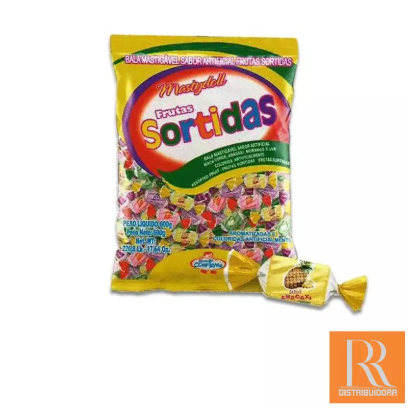 Bala Mastigável Sortida Frutas 600g