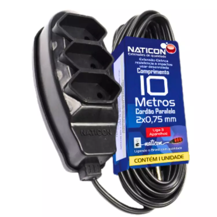 EXTENSÃO ELÉTRICA C/CABO PP/10METROS