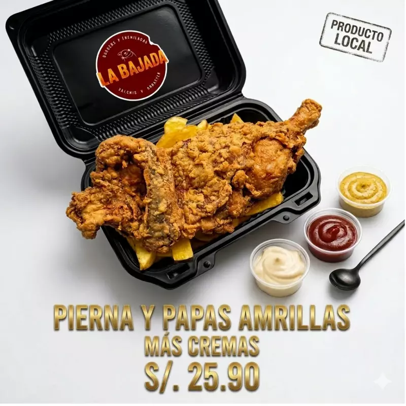 1/4 PIERNA BROASTE+PAPAS AMARILLAS💛