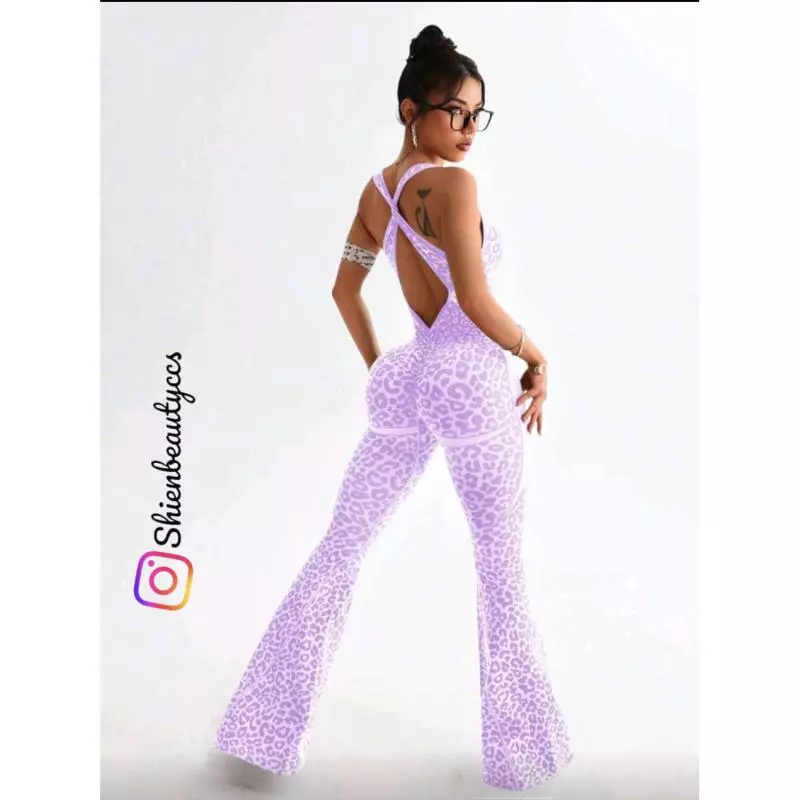 Braga Animal print Bota Ancha Lila