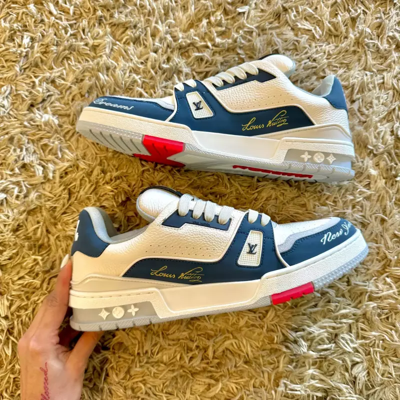 TENIS LOUISVUITTON TRAINER WHITEBLUE