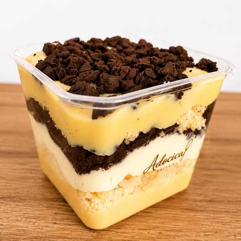 Bolo gelado no pote - Creme com bisc